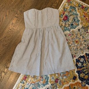 J Crew seersucker mini dress with pockets